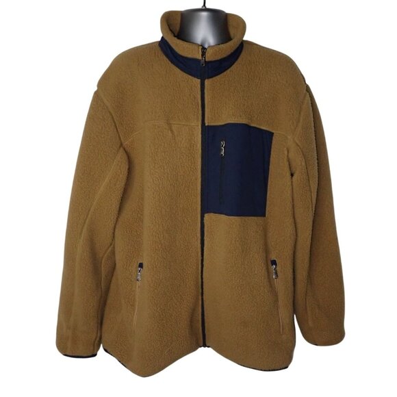 Eastern Mountain Sports‎ Fleece Zip Jacket Mens XXL Teddy Fleece Gorpcore Tan - Picture 1 of 6